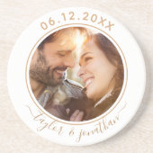 Classy Gold Chic Modernes Hochzeitsszeitsfest Pers Getränkeuntersetzer (Vorne)