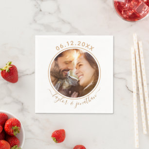 Classy Gold Chic Modernes Hochzeitsszeitsfest Pers Serviette