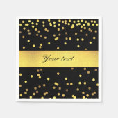 Classy Gold Confetti Black Serviette (Vorderseite)