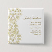 Classy Gold Damask 40. Geburtstag Button (Vorderseite)