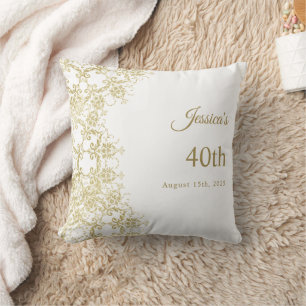 Classy Gold Damask 40. Geburtstag Kissen