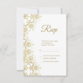 Classy Gold Damask Geburtstag RSVP Karte (Vorderseite)