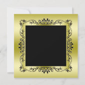 Classy Gold Decorative Gerahmt 50. Hochzeit Einladung (Rückseite)