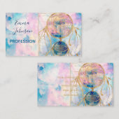 Classy Gold Dreamcatcher Rainbow Wolken Sky Design Visitenkarte (Vorne/Hinten)