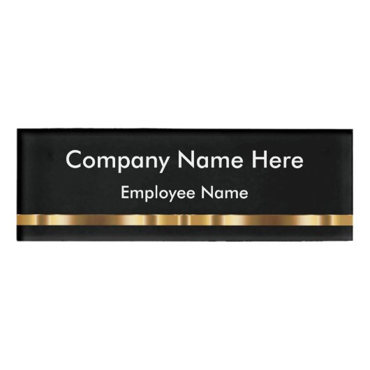 Classy Gold Farbige Mitarbeiter Namenschild (Vorderseite)