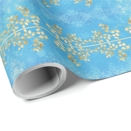 Classy Gold Floral Pattern Geschenkpapier (Rolleneckpunkt)