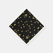 Classy Gold Foil Confetti Black Serviette (Ecke)