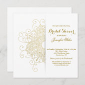 Classy Gold Foil Look Mandala Minimalistisch Einladung (Vorne/Hinten)