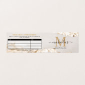 Classy Gold Foil Monogram Termin/Loyalität Visitenkarten (Außenseite Aufgefaltet)
