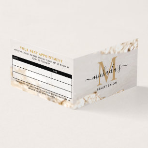 Classy Gold Foil Monogram Termin/Loyalität Visitenkarten