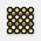 Classy Gold Foil Polka Dots Black Serviette (Vorderseite)