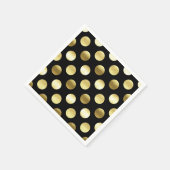 Classy Gold Foil Polka Dots Black Serviette (Ecke)