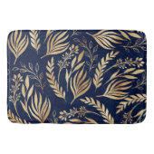 Classy Gold Foliage Botanical Blue Design Badematte (Vorderseite)