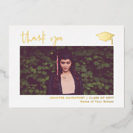 Classy Gold-Folie Abschluss danke Ihnen mit Foto Folien Feiertagskarte