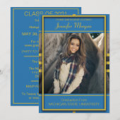 Classy Gold Frame Foto Abschluss Einladung (Vorne/Hinten)