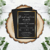 Classy Gold Frame Minimalistisch Graduation Party Einladung