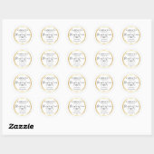 Classy Gold Frame Minimalistisch Graduation Party Runder Aufkleber (Blatt)