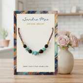 Classy Gold Glitter Marble Jewelry Display Card Visitenkarte