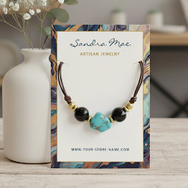 Classy Gold Glitter Marble Jewelry Display Card Visitenkarte