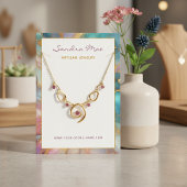 Classy Gold Glitter Marble Jewelry Display Card Visitenkarte