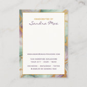 Classy Gold Glitter Marble Jewelry Display Card Visitenkarte (Rückseite)