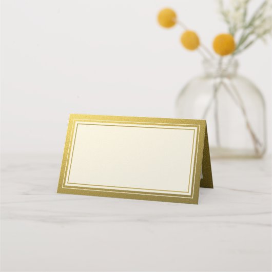 Classy Gold Glitzer Border Anniversary Blank Platzkarte (Vorderseite)
