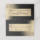 Classy Gold Glitzer Platzkarte (Außenseite Aufgefaltet)