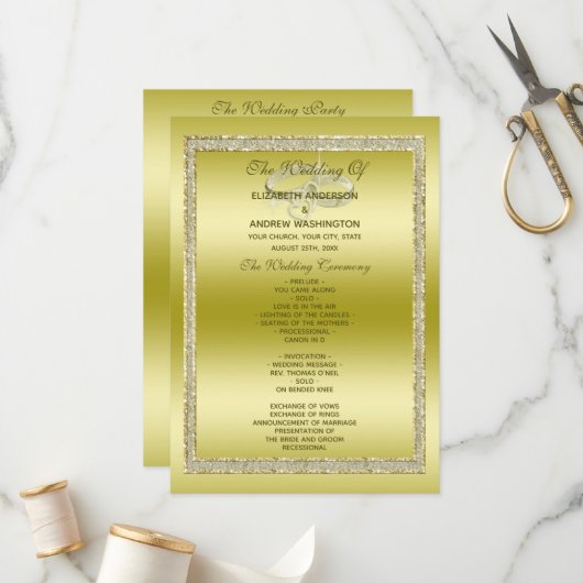 Classy Gold Glitzer & Wedding Rings Program Programm (Vorderseite/Rückseite Beispiel)