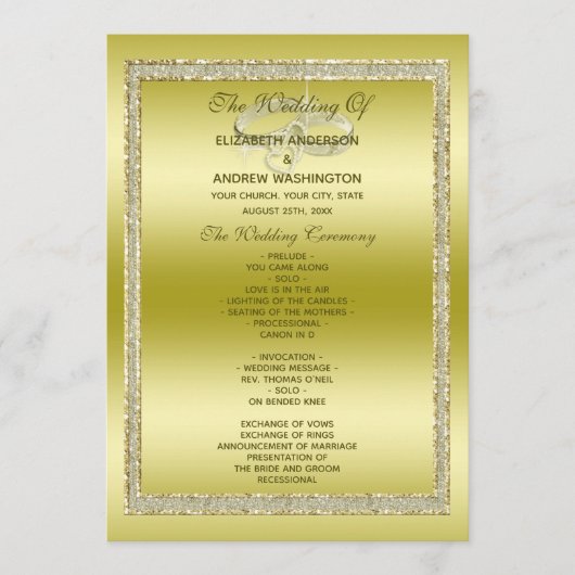 Classy Gold Glitzer & Wedding Rings Program Programm (Vorderseite)