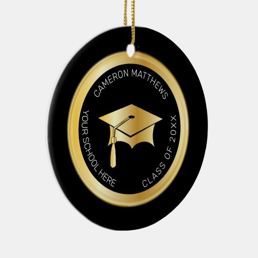 Classy Gold Graduation Cap and Tassel Foto Keramik Ornament (Rechts)