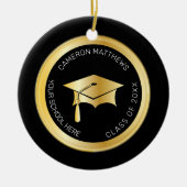 Classy Gold Graduation Cap and Tassel Foto Keramik Ornament (Vorne)