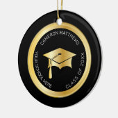 Classy Gold Graduation Cap and Tassel Foto Keramik Ornament (Links)