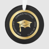Classy Gold Graduation Cap and Tassel Foto Ornament (Vorderseite)