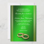 Classy Gold & Green, Hochzeiten Einladung (Vorderseite)