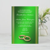 Classy Gold & Green, Hochzeiten Einladung (Stehend Vorderseite)
