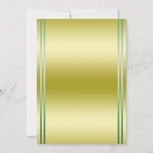Classy Gold & Green, Hochzeiten Einladung (Rückseite)