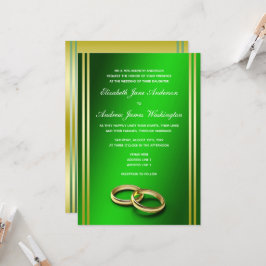 Classy Gold & Green, Hochzeiten Einladung