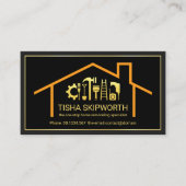 Classy Gold Handyman Tools Roof Frame Visitenkarte (Vorderseite)