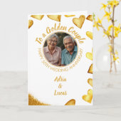 Classy Gold Heart 50. Hochzeitstag Karte (Gelbe Blume)