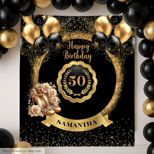 Classy Gold High Heels 50. Geburtstagsparty Sign Wandteppich