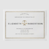 Classy Gold Law Abschluss Vellum Ankündigung (Vorderseite)