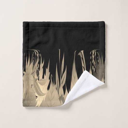 Classy Gold Leaf Design Badhandtuch Set (Waschlappen)