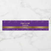 Classy Gold Lila Graduate personalisiert Wasserflaschenetikett (Einzelnes Label)