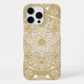 Classy Gold Mandala Art Pattern auf Weiß iPhone Hülle (Rückseite)