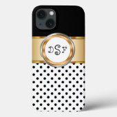 Classy Gold Monogram Case-Mate iPhone Hülle (Rückseite)