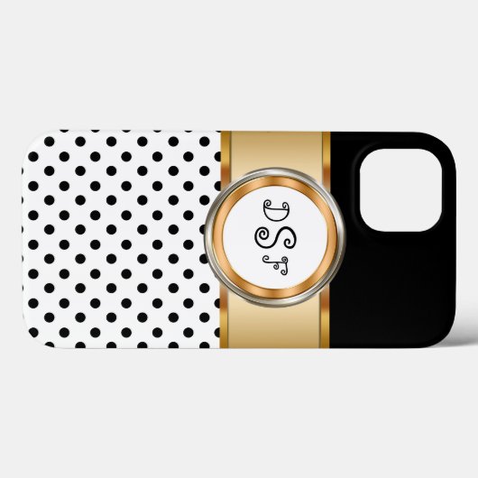 Classy Gold Monogram Case-Mate iPhone Hülle (Rückseite (Horizontal))