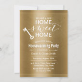 Classy Gold New Zuhause Sweet Zuhause Housewarming Einladung (Vorderseite)