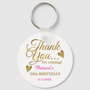 Classy Gold Pink 50. Geburtstag Vielen Dank für Ih Schlüsselanhänger