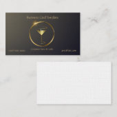 Classy Gold Red Metallic Barkeeper Template Busine Visitenkarte (Vorne/Hinten)