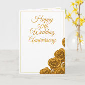 Classy Gold Rose 50. Hochzeitstag Karte (Gelbe Blume)